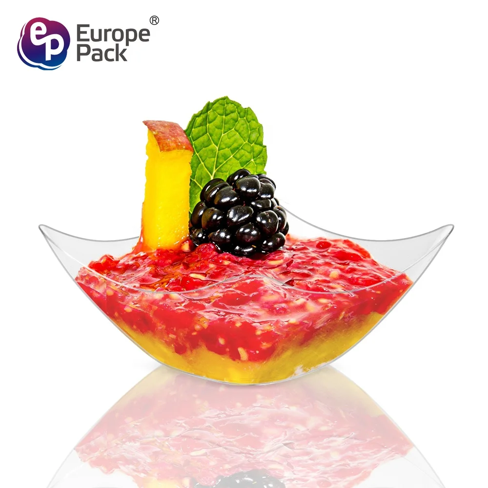 High quality wholesale 2023 PS Tableware 79ml Plastic Clear Dessert Dish Plate Dish Food & Beverage Stores