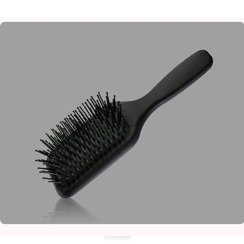 High Quality Matt Black  Nylon Boar Bristle Dry Wet Hair Detangler Hair Extension Brush