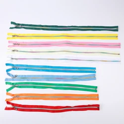 RTS 5# Cheap Closed-end Zipper for Garments processing Accessories Colorful Teeth Nylon Zipper with fancy zip pulls