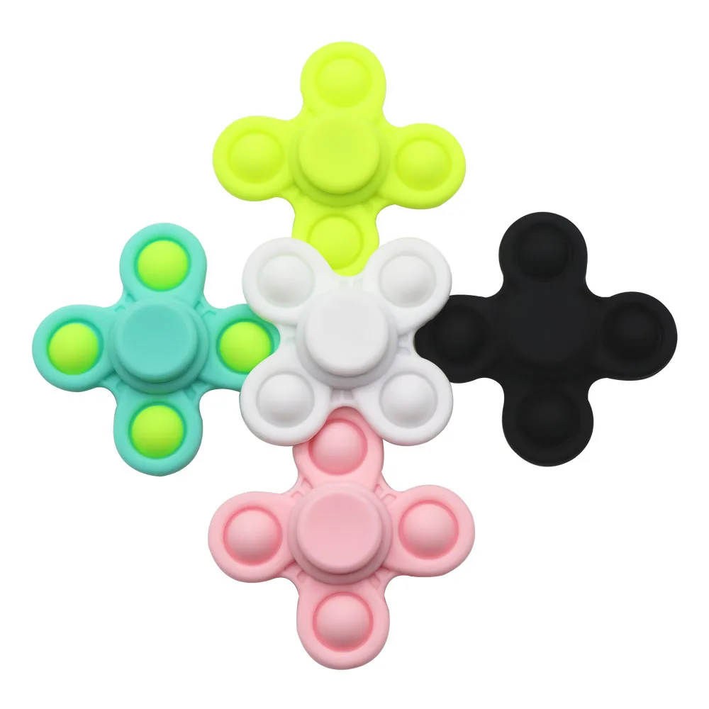 Wholesale Customizable Manual Spinner Toys New Design Decompression Bubble Silica Gel Fidget Spinner Made in China