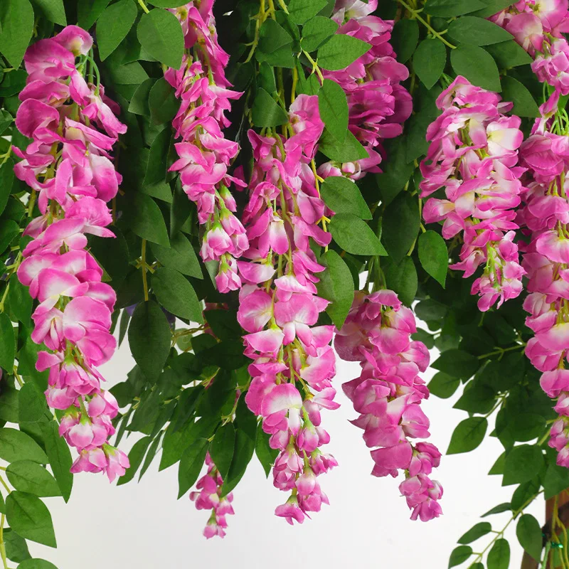 XL-01 Temu High Quality Faked Silk Multicolor Flower Garland Rattan Hanging Artificial Wisteria Vine for Home Party Decor