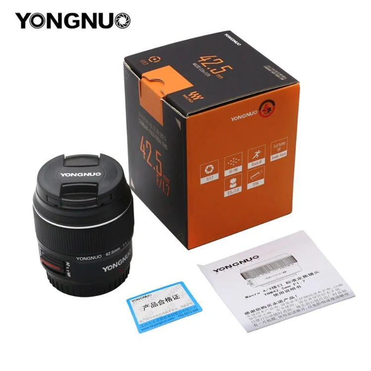  Yongnuo yn42 5 мм F1.7 Macro 4/3 системный интерфейс Большая диафрагма AF/MF Автофокус стандартный объектив с фиксированным фокусом легко размытый