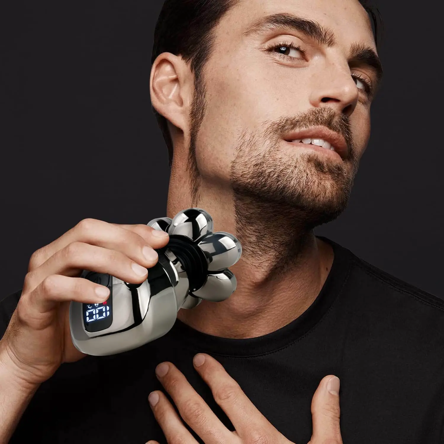 7D Amazon Best Seller Mini Portable Face Hair Remover USB Waterproof Rotary Beard Nose Hair Trimmer Electric Mens Razor Shaver