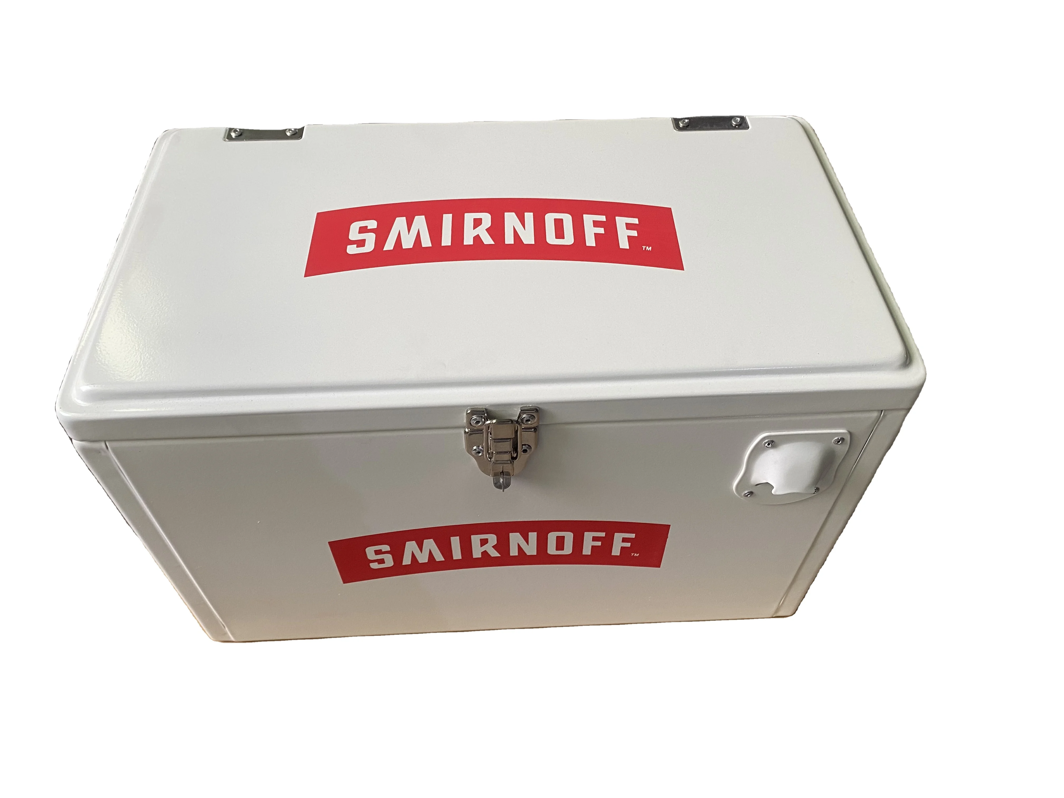 15L Outer Metal Cooler Retro Portable Ice Beverage Cooler Box