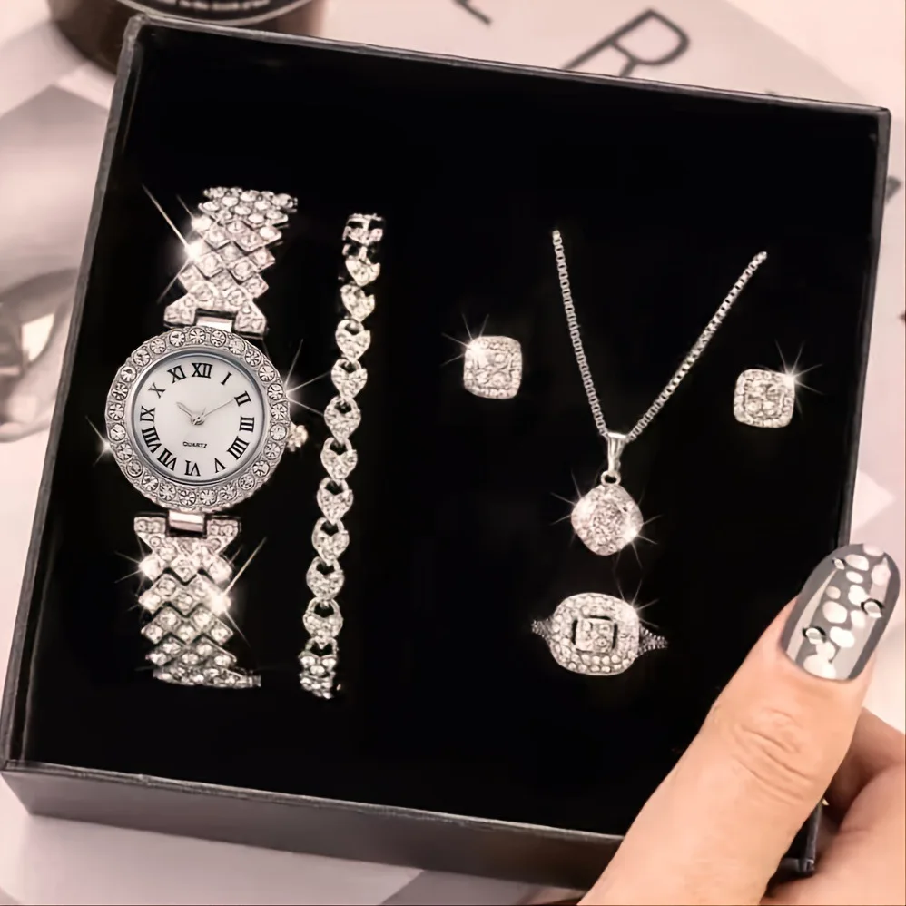 Fashion 6589 Ladies Watch with 4 pcs Bracelets Set Quartz Wristwatch Fashion Wristwatches