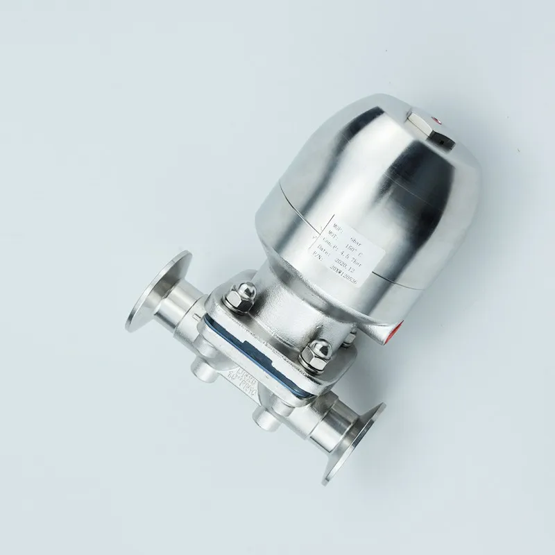 Food Grade Sanitary Chemical beverage medical Industrial Mini Type Pneumatic Stainless Steel Diaphragm Valve