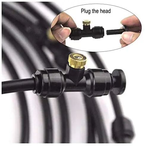 
9 M Water Pump Electric Misting Cooling System Outdoor Spray Fan Mist Water Spray Garden Greenhouse Mist Plants Roofline 