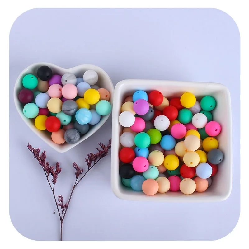 Soft Toy Baby Teether Teething Loose Small Round Silicone Bead