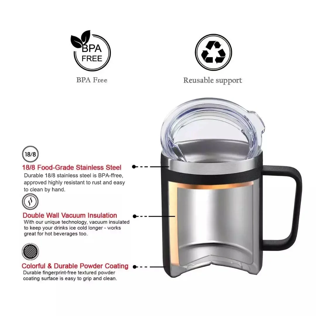 Low Price 12Oz Reusable Stainless Steel Coffee Mugs Cup