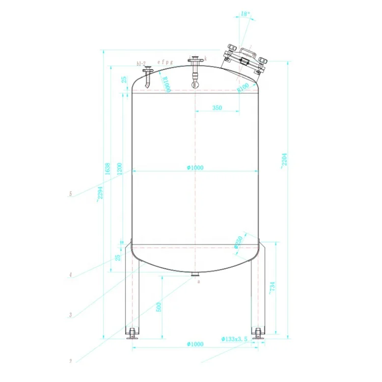  Tianfu CG-1000L нержавеющая сталь фармацевтический или косметический ежедневный резервуар для хранения химических