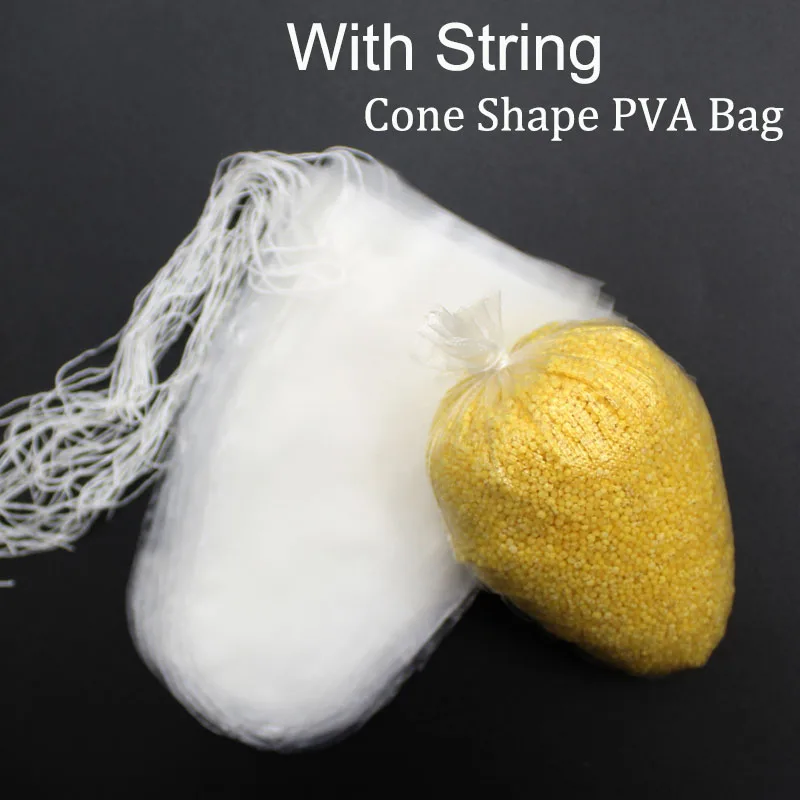 Water Soluble PVA Fishing Bag with Taska Breakdown PVA String for Carp Coarse Boilie Bait Bag Fishing Feeder Bag 084