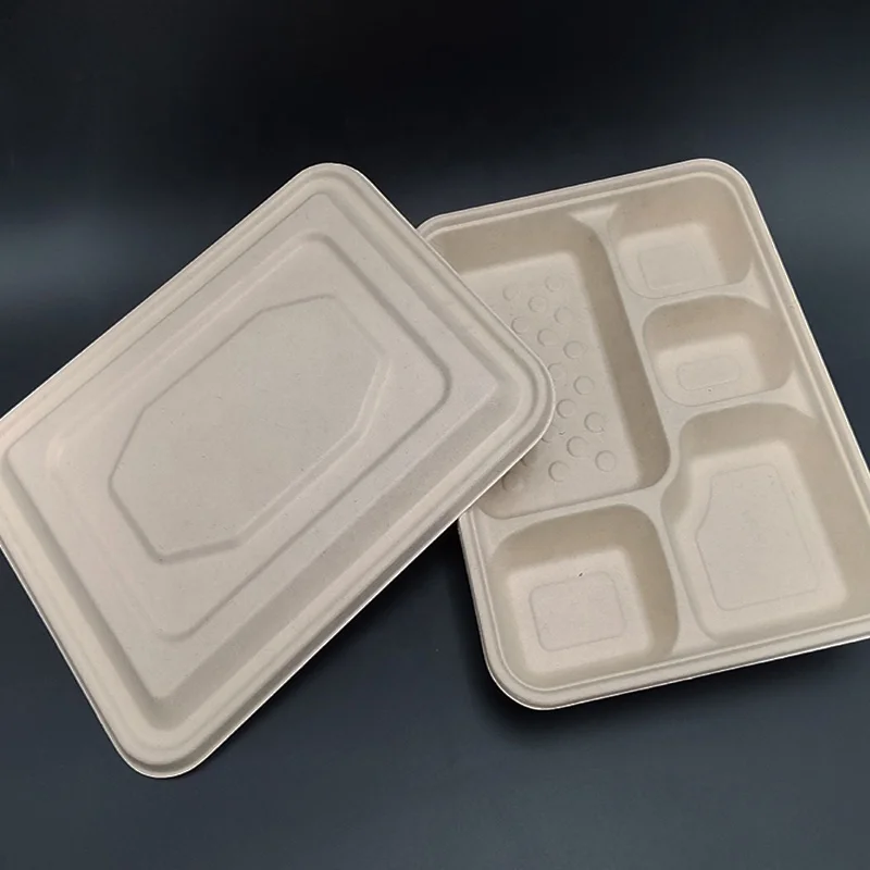 Упаковочная коробка для продуктов одноразовый контейнер еды из сахарного тростника
