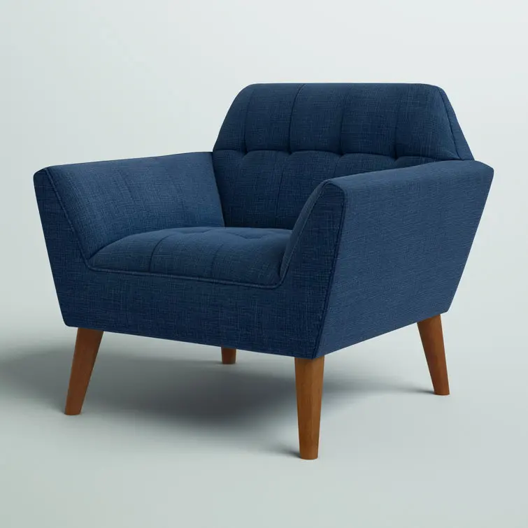 Hot Selling Modern New Design Polyester Wide Blue Comfortable Sofa Leisure Chair Armchair