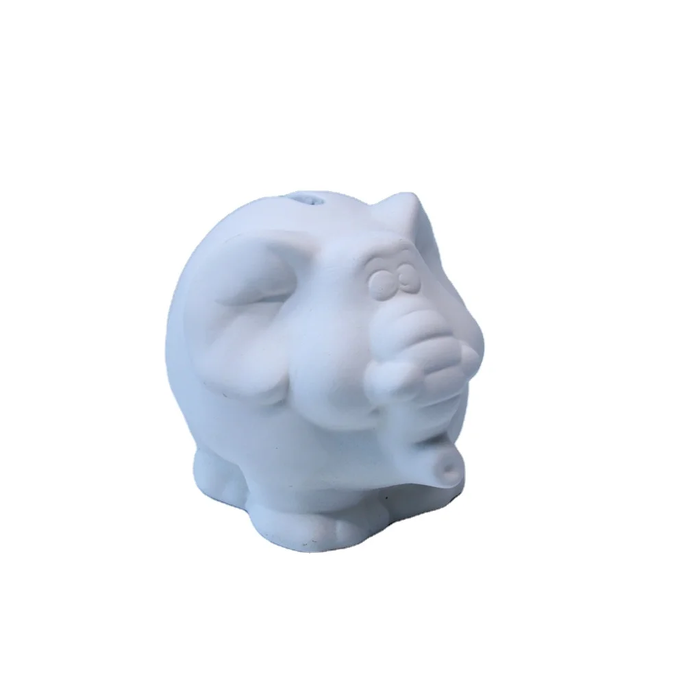 Factory diy drawing toys ceramic elephant wholesale painting diy toys piggy bank coin bank