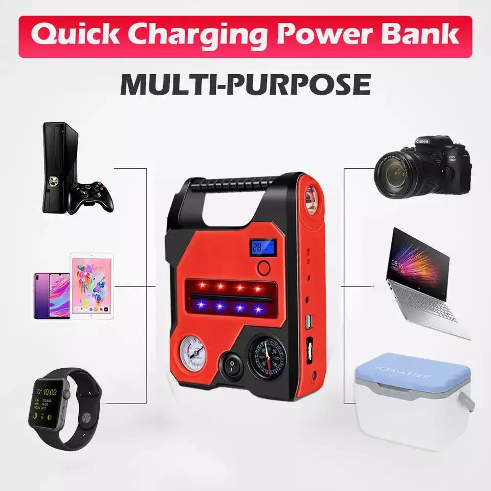 1000 Amp 12-Volt Lithium Jump Starter 24 V 2000 Charger 600A Emergency Power Bank Portable Starters Car