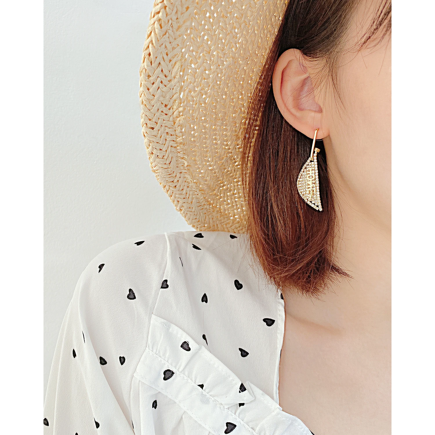 Triangle Copper Earrings For Sensitive Ears Fashion Gold Plated Copper Long Colour Earrings