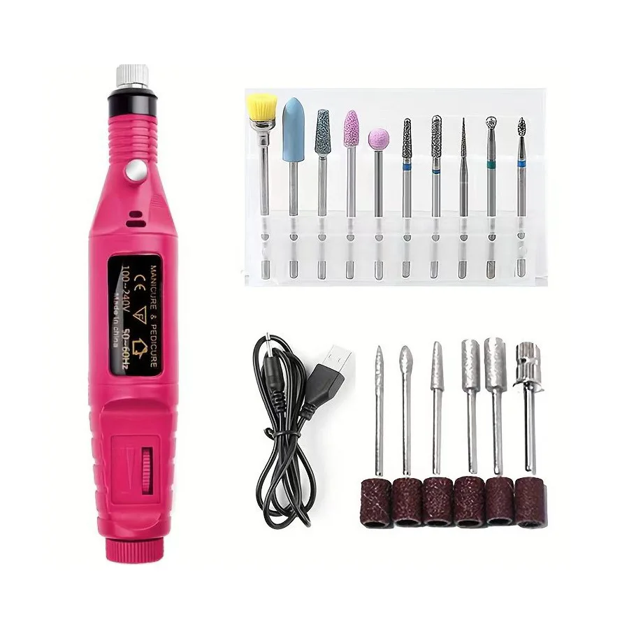 Electric Nail Drill Machine Set Pedicure Grinding Equipment Mill For Manicure Professional Strong Nail Polishing Tool
