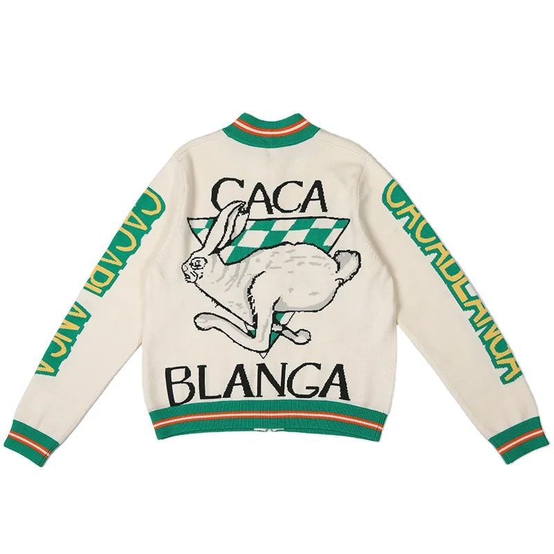 Custom LOGO OEM men sweaters Intarsia Cotton Zip Up Cardigan Sweater Custom Casual Knitted Jacket Coat men cardigan sweater