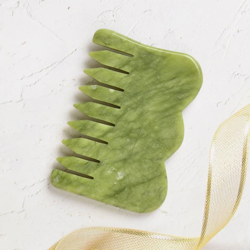 Hot sale hair combing natural melon sand facial treatment lifting massage jade hair comb set shave
