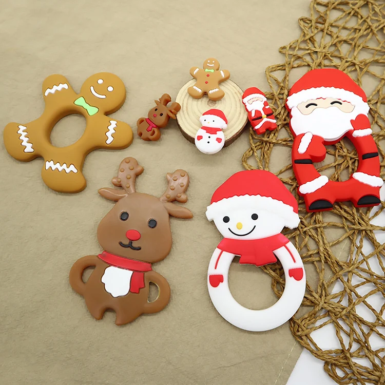 OEM&ODM Christmas Gift BPA Free New Born Baby Chewing Toy Silicone Mordedor Silicone Teether Baby Teething
