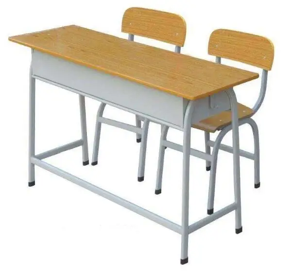 School Furniture Student Double Desk and Chair Set in Classroom
