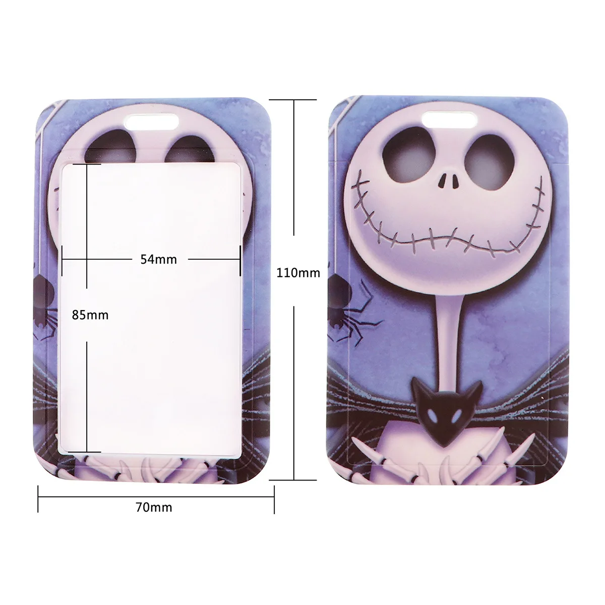 New Hot Selling Christmas Eve Horror Fright Sku ll Cartoon Phone Line Student Card Sleeve with Lanyard holder