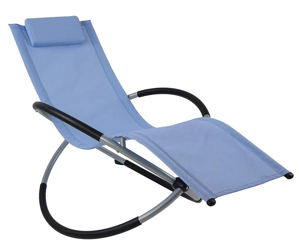 Rocking Sun Lounger Folding Garden Rocking Chair Aluminium Frame Sun Lounger