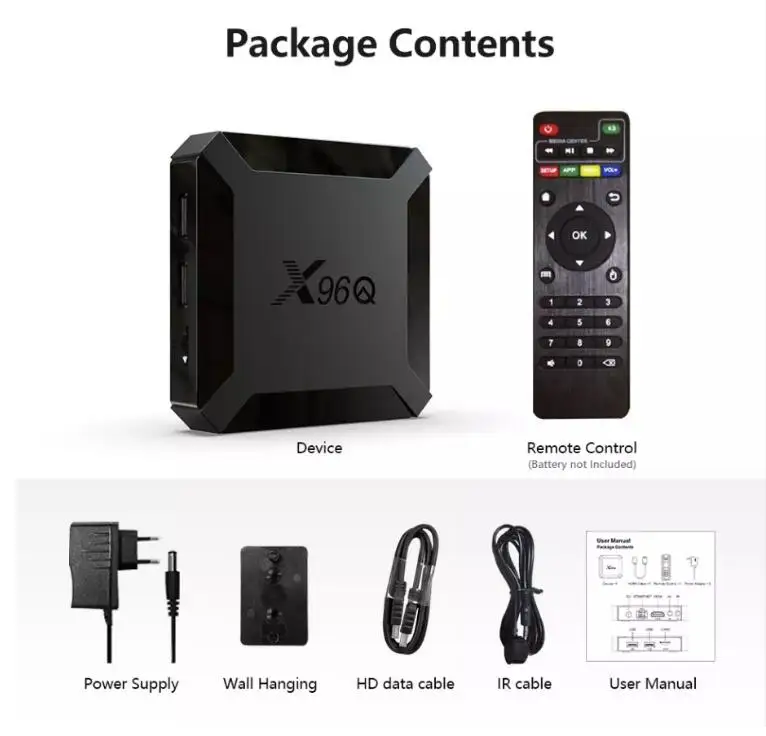 Tv Box Android 10.0 X96Q with Factory Price Quad Core 2.4G 4k 1GB 8GB / 2GB 16GB Smart Tv Android Ott Box in Set Top Box
