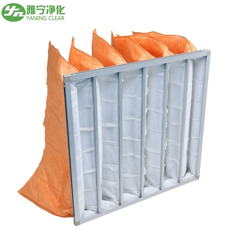 Customized Medium Pocket Filter F5 F6 F7 F8 F9 Efficiency  Bag Filter Air HVAC System MERV 4-8 Pocket Air Filter