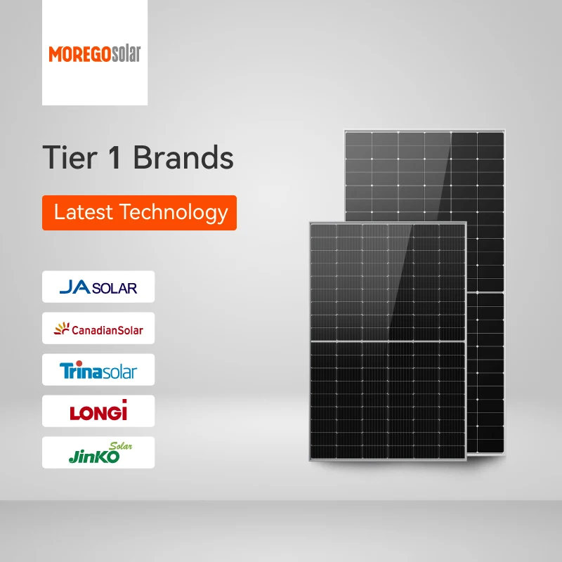 Moregosolar tier 1 solar panel for solar power system 10KW 12KW with storage inverters & converters