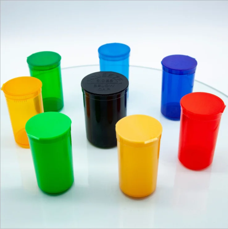 Wholesale High Quality Pop Top Pill Bottle Waterproof External Airtight Storage Jar Container Lid Plastic Pop Top Bottle Tube