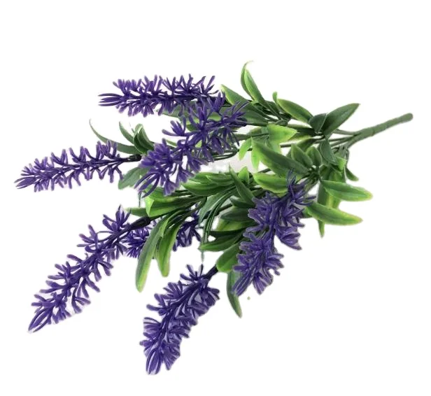 Wholesale New Style Artificial plastic Plant 7 branches Purple Lavender flower for home wedding potted flower decoration