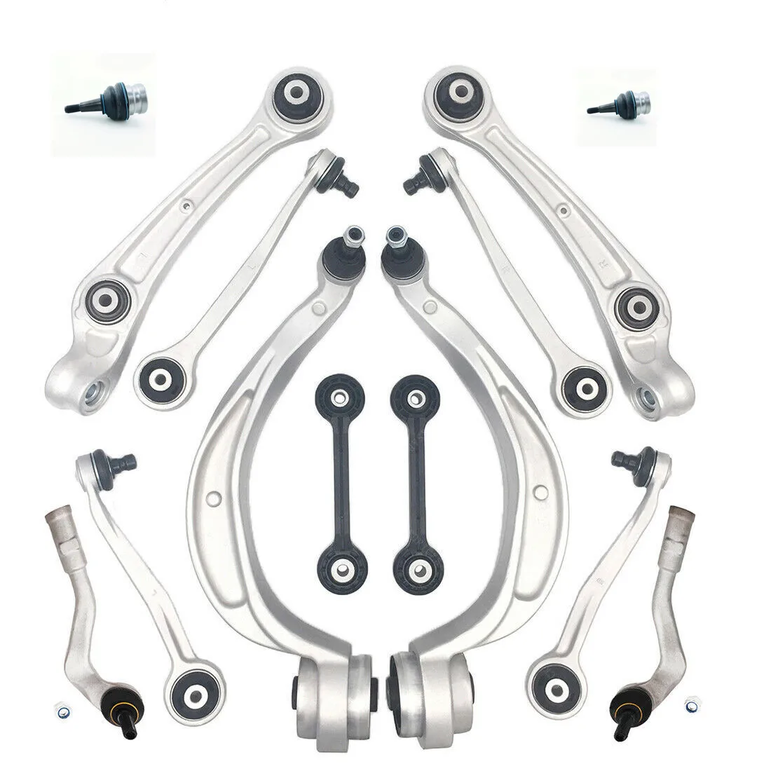 Suspension control arms wishbone set audi A4 B8 A5 8TA 8T3 Q5 8R front Rear 14pcs with 12mm ball joint (1600262364422)
