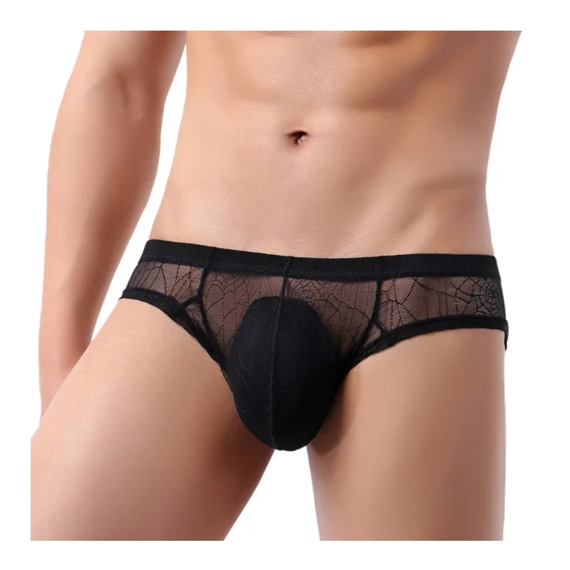 Factory Custom High Quality Sexy Low Rise Mesh Briefs Male Brief Men Boxer Briefs Breathable Boxer Brief Lace Wholesale