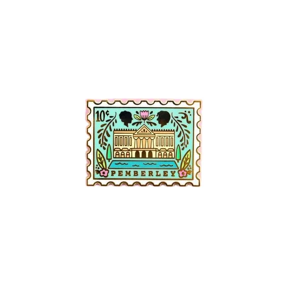 Custom Design High Quality Gold Metal Postage Stamp Collecting The Desert Planet Castle Soft Hard Enamel Pin Badge for Souvenir