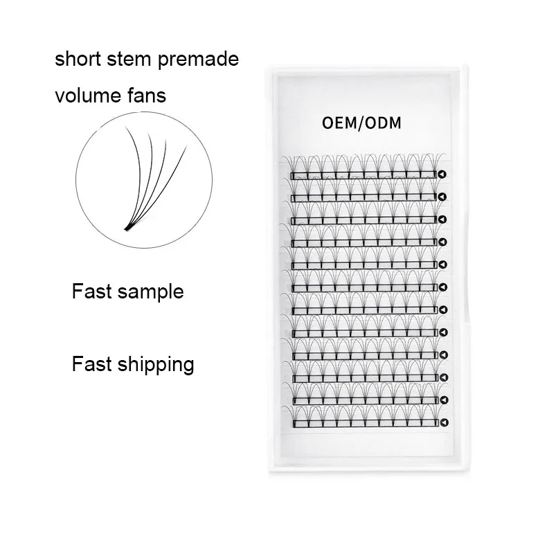 Factory Premade Volume Fans Eyelash Extensions Promade Lash Extension Fans pbt Volume Hand Made Short Stem Fan Eyelashes
