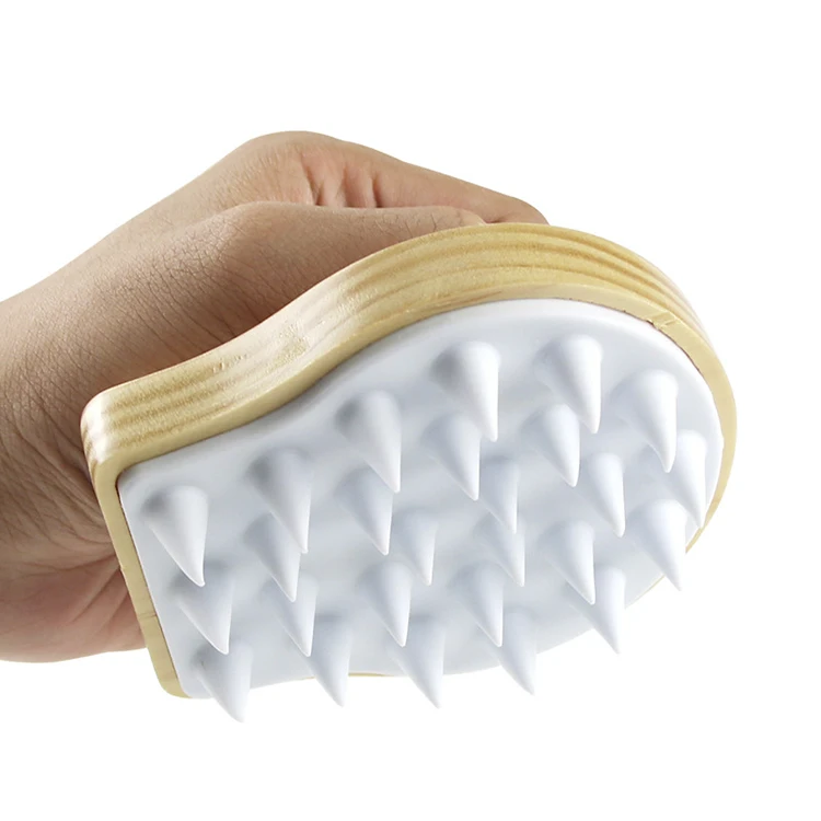 K & B New Design Wooden Handle Hair Massager Scalp Hair Wash Comb For Women