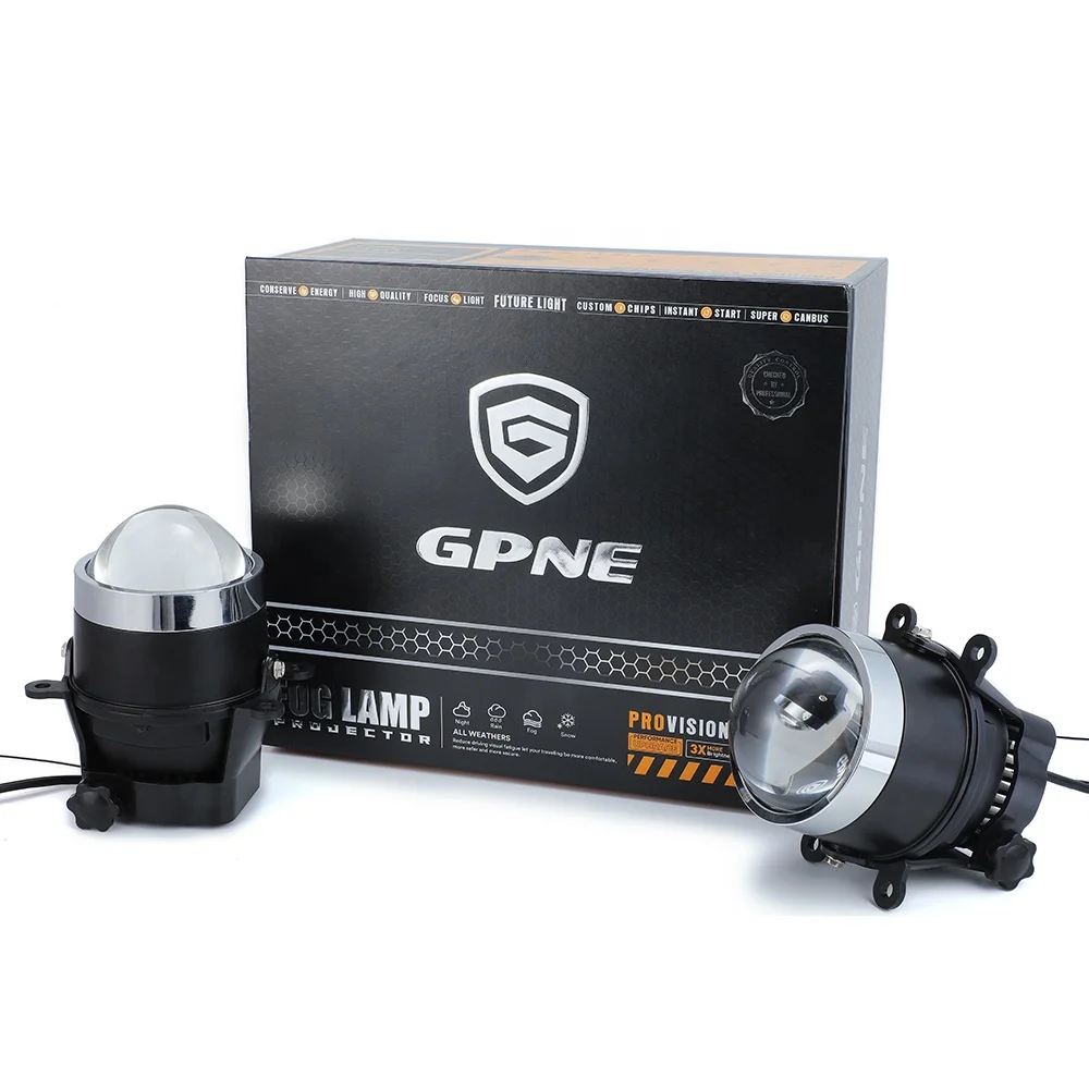 GPNE F9 3.0 Inch fog lights HD lens 12V LED projector lens 40W 6000k white car headlights retrofit