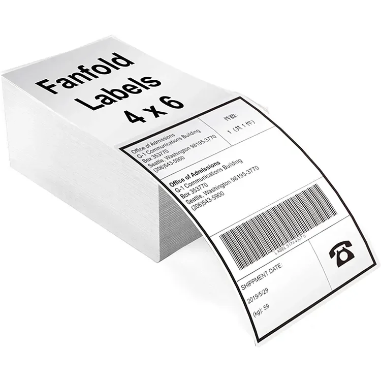 Compatible 4x6 Thermal Labels 500 Fanfold Thermal Printer Labels Shipping Labels 100x150mm For Zebra Rollo Printer