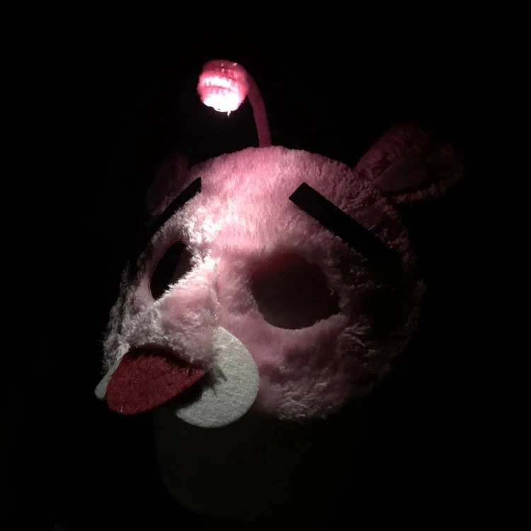 Cute Halloween DIY Fabric Cartoon Animals Masks with LED Lion Fox Raccoon Pink Panther Panda Rooster Unicorn DIY Masks for Kids
