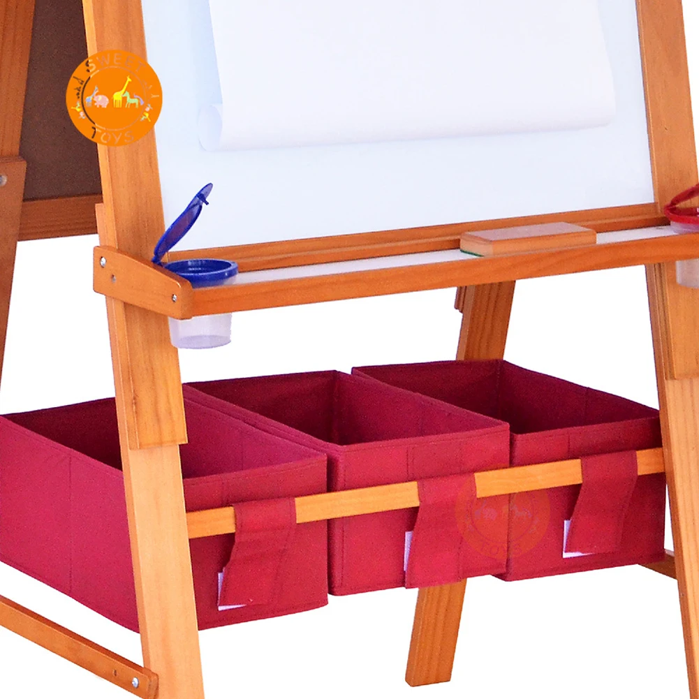 2-in-1 Lap Boards Top Easel Double-sided Wood Blackboard Drawing Board For Early Educational and Distant Learning