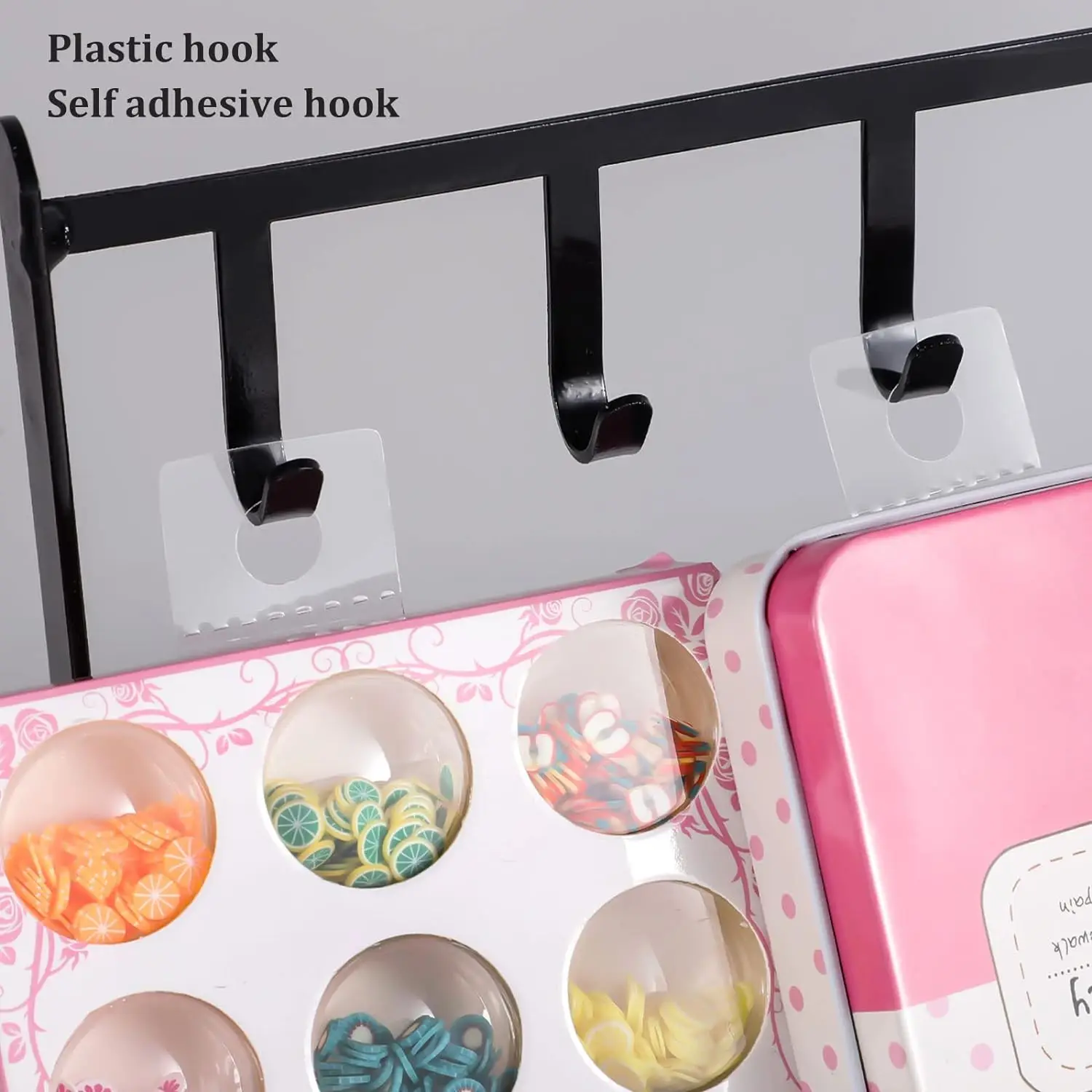 Heavy Duty Sticky Hang Tabs Plastic Round Slot Hole Self-Adhesive Hanging Tabs for Store Retail