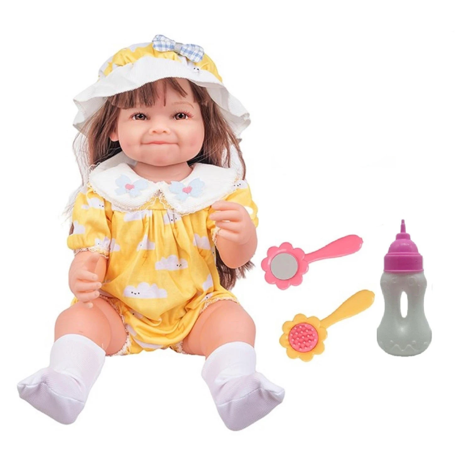 60cm Fashion girl doll Realistic Soft Vinyl  Lifelike cloth baby doll 24inch Reborn Baby Dolls