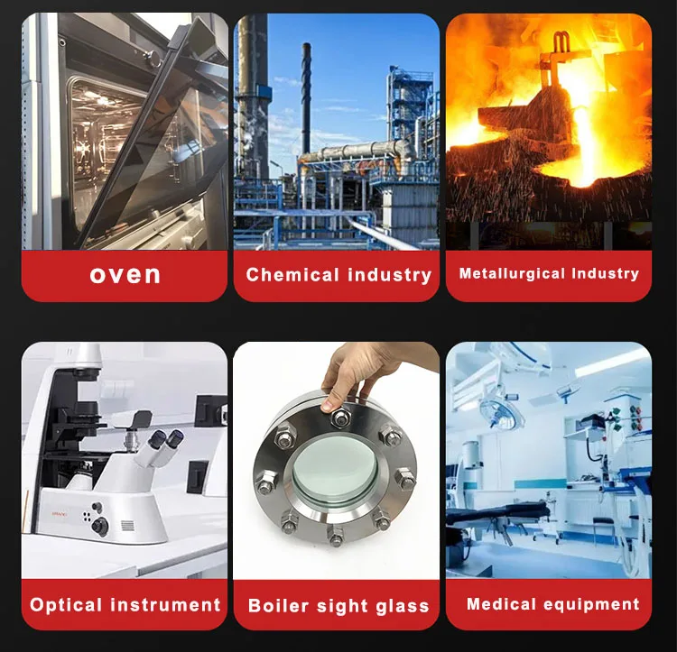heat resistant sight window glass discs tempered borosilicate glass plate