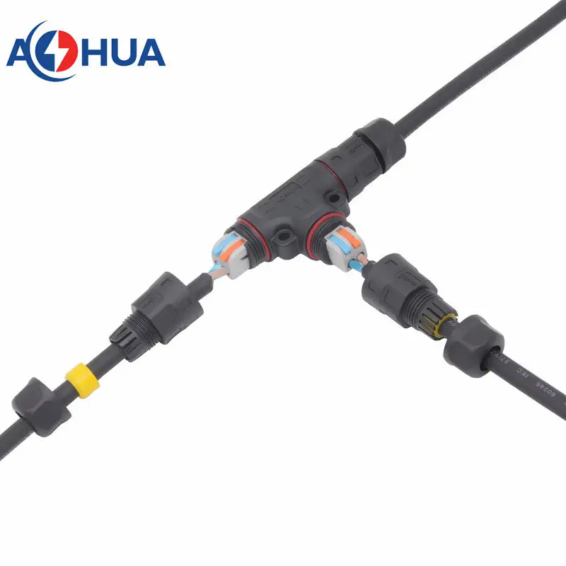 T Connector Fast 2 Pin Wire Terminal Cable Connector 1 In 2 Out Connectors For Electrical Cable