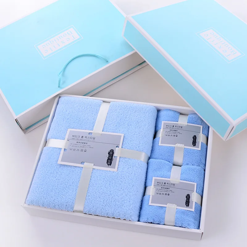 Serviette De Bain Toalha De Banho Microfiber Hand Bath Towel Gift Set High Quality Microfibras Toallas Towel Set In Gift Box