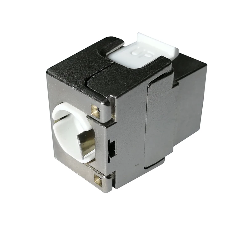 Shielded small 180 degree shielded toolless network cat8 keystone jack