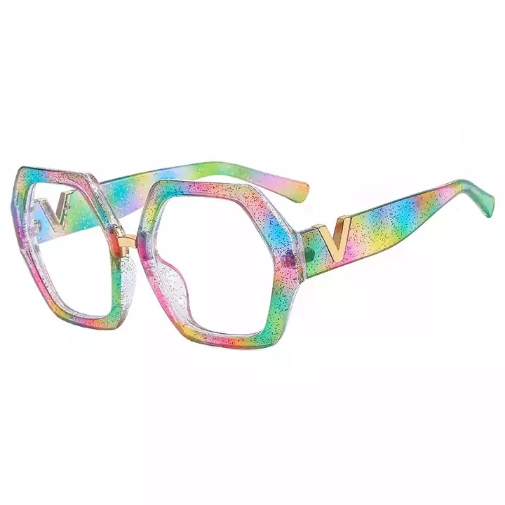 New Fashion Anti Blue Glasses Women Vintage Irregular Transparent Eyeglasses Female Prescription Glasses Frames Optical