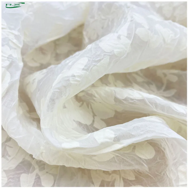 Custom Wholesale 50%Viscose 50%Polyester Silk Burnt-out PrintedFabric For Dress