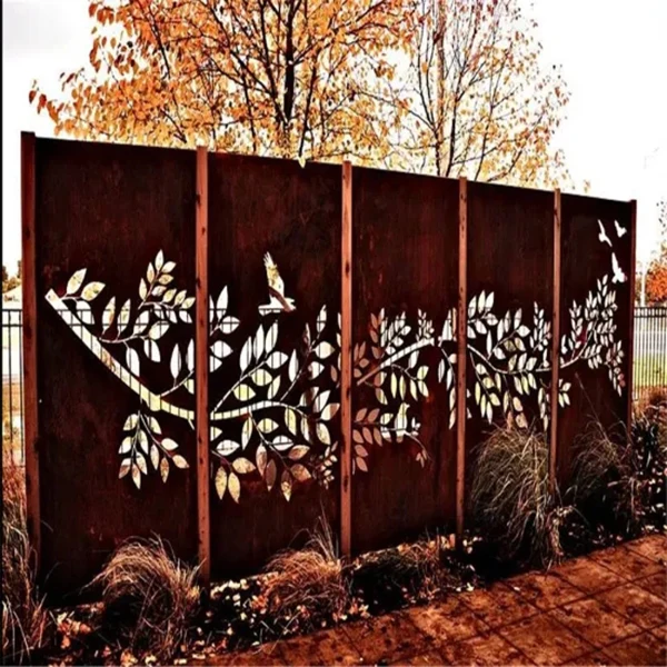 Garden metal screen decoration laser cut privacy fencing panel